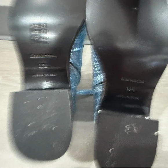 Sies Marjan Ankle Booties Ally in Metallic Crinkle Sky Blue - Picture 8 of 8